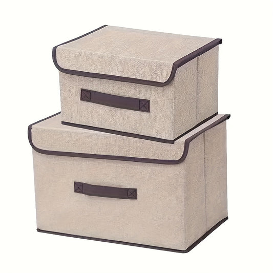 1 Pair Non-woven Storage Box, One Large And One Small, Household Organizer